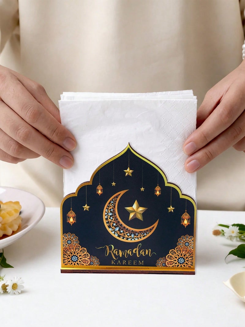 Ramadan Tissue Holder with Crescent & Lantern Design – Elegant Table Décor (Holder Only) - Image 3